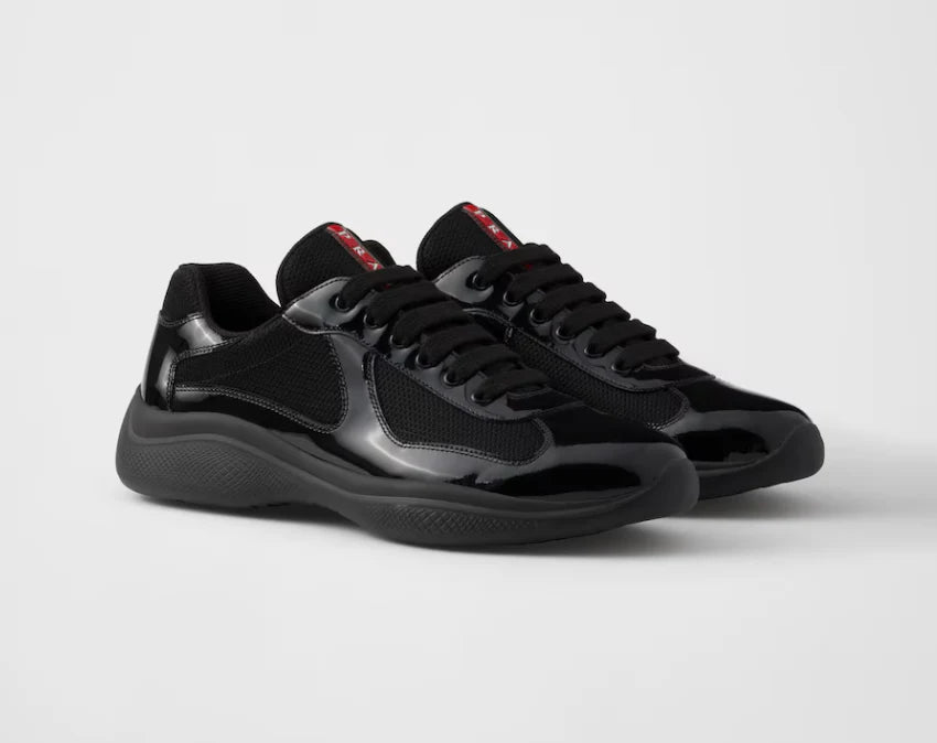 Sneakers Prada America’s Cup en cuir verni et tissu technique