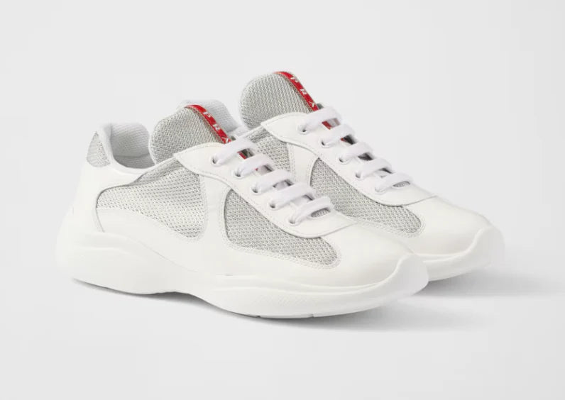 Sneakers Prada America’s Cup en cuir verni et tissu technique