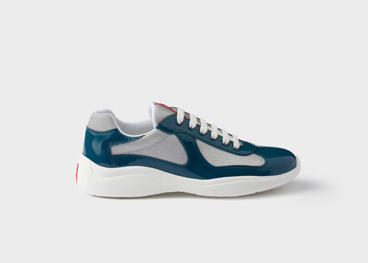 Sneakers Prada America’s Cup en cuir verni et tissu technique