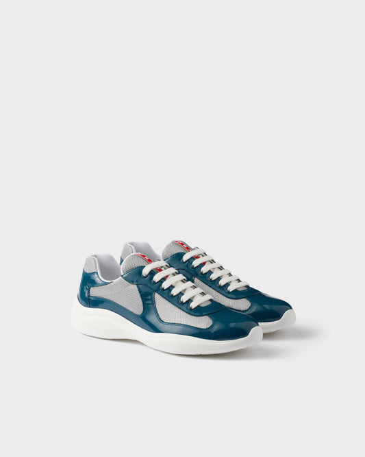 Sneakers Prada America’s Cup en cuir verni et tissu technique